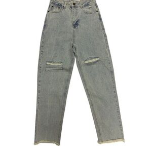 Shekou Women’s Whitewash Distressed Jeans, Size Small NWT